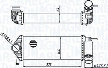 Интеркулер Magneti Marelli для Renault Kangoo II 2008-2026. Артикул 351319205510