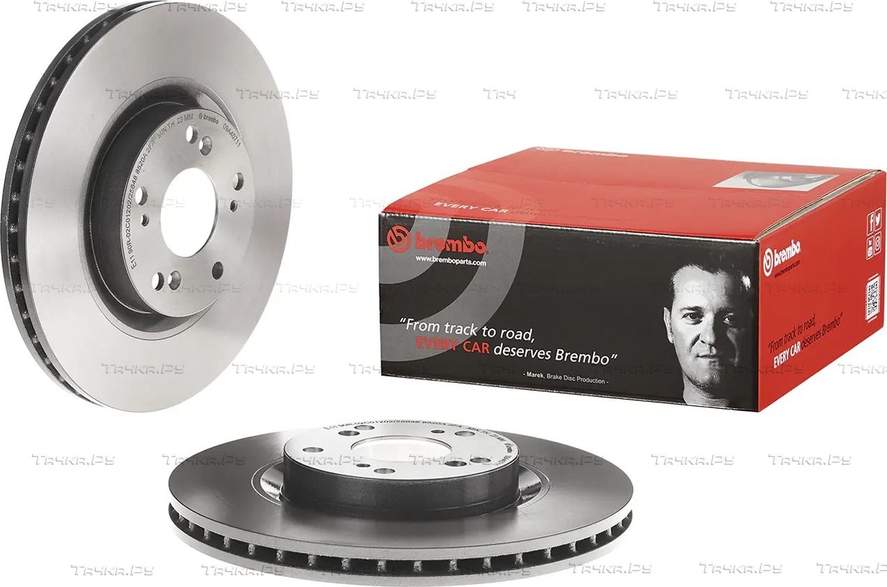 Тормозной диск Brembo UV Coated передний для Honda CR-V II 2001-2007. Артикул 09.A407.11