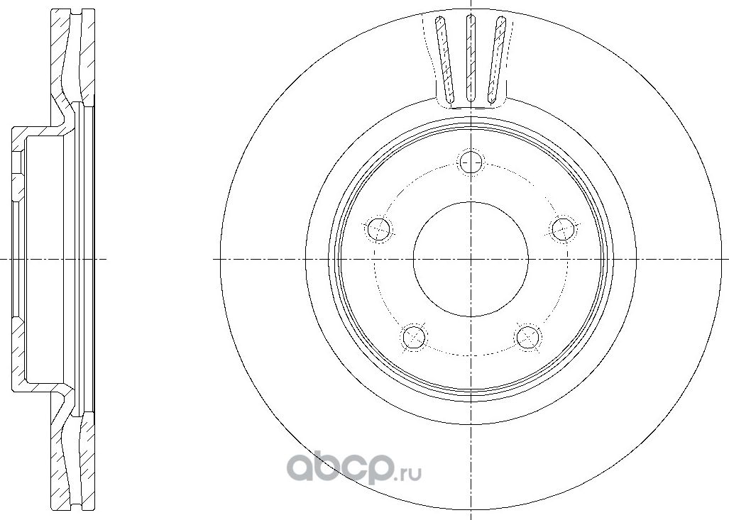 Диск тормозной вентилируемый (G-Brake). Артикул GR20735