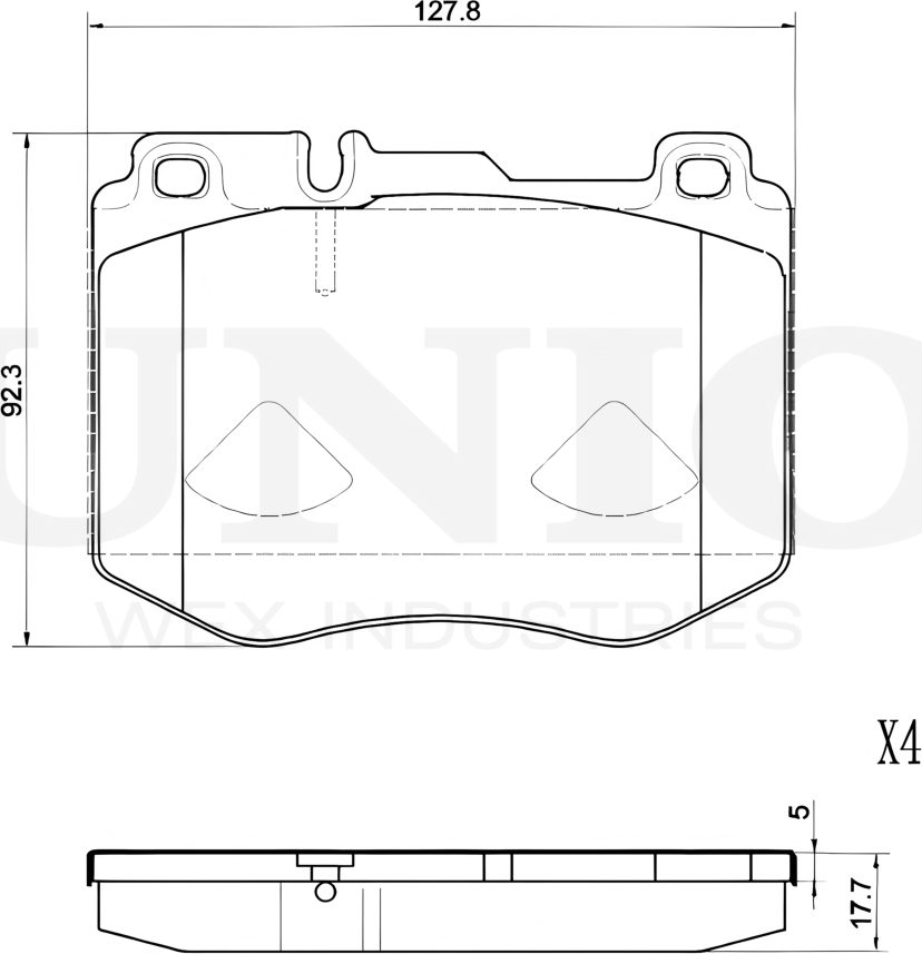 Колодки тормозные дисковые, комплект (Unio). Артикул BRP-20177