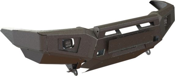 Бампер силовой STC передний, тип Revo для Toyota Land Cruiser Prado 120 2002-2009 с защитной дугой и противотуманными фарами. Артикул STC-TLCP120-BFR-C1-L1