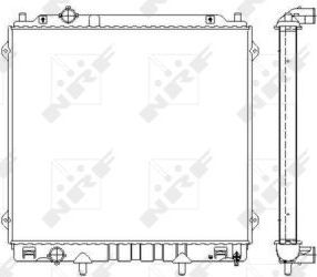 Радиатор охлаждения двигателя NRF (алюминий) для Hyundai Terracan I 2001-2005. Артикул 53480