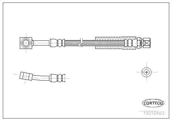 Тормозной шланг Corteco передний/задний для Opel Tigra A 1994-2000. Артикул 19018483