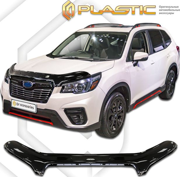 Дефлектор СА Пластик для капота (exclusive) (Classic черный) Subaru Forester V 2018-2026. Артикул 2010060113952