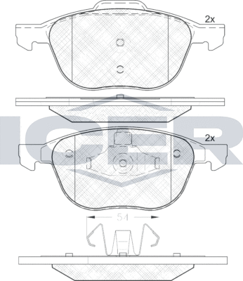 Тормозные колодки Icer. Артикул 181617-202