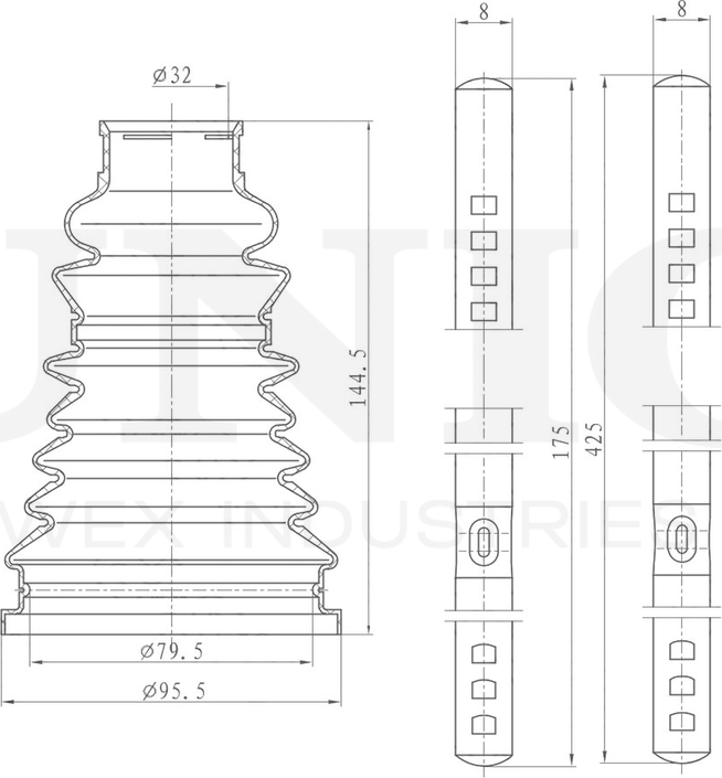 Пыльник ШРУС, комплект (Unio). Артикул DUC-30021K