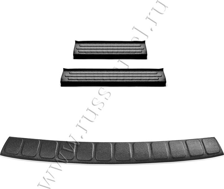 Защитный комплект №3 Русская Артель (накладки на пороги и задний бампер) для Renault Logan II 2013-2026. Артикул ZKR-190902