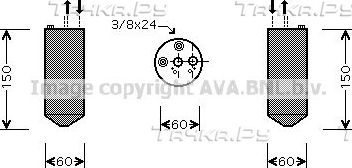 Осушитель кондиционера AVA для Nissan Primera P11 1996-2002. Артикул DND236