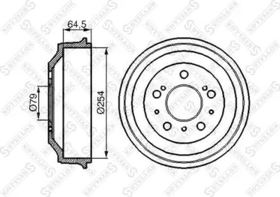 Тормозной барабан Stellox задний для Peugeot Boxer II (230) 1994-2002. Артикул 6026-1901-SX