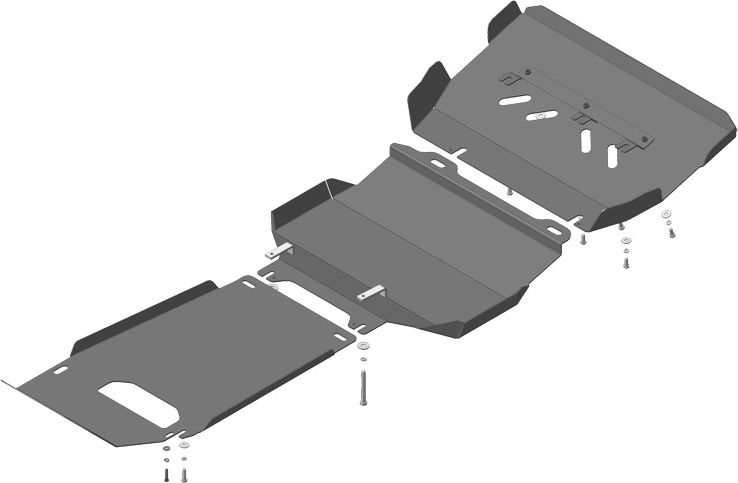 Защита Мотодор для двигателя, КПП, переднего дифференциала, радиатора, РК Haval H9 2015-2026. Артикул 13107