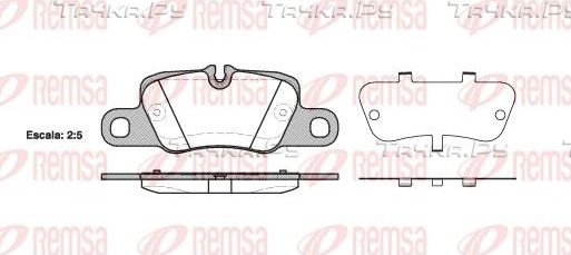 Тормозные колодки Remsa задние для Porsche Panamera I 2009-2016. Артикул 1401.00