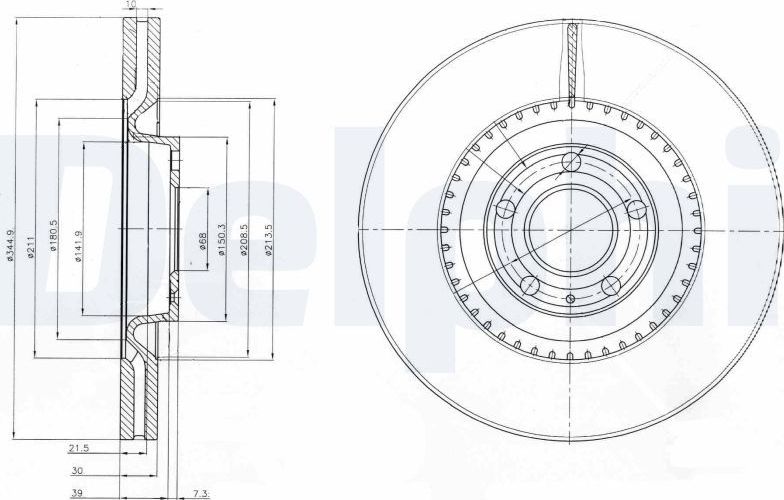 Тормозной диск Delphi. Артикул BG9003