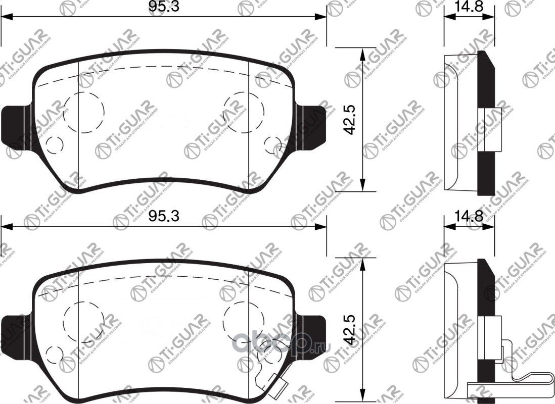 Тормозные колодки (TI-Guar). Артикул TG1352