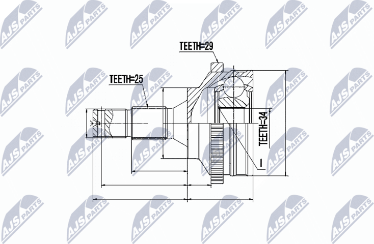 Шрус наружный (граната) NTY. Артикул NPZ-CT-010