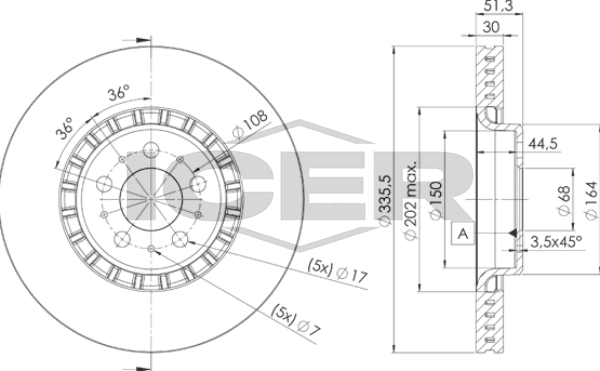 Тормозной диск Icer. Артикул 78BD7301-2