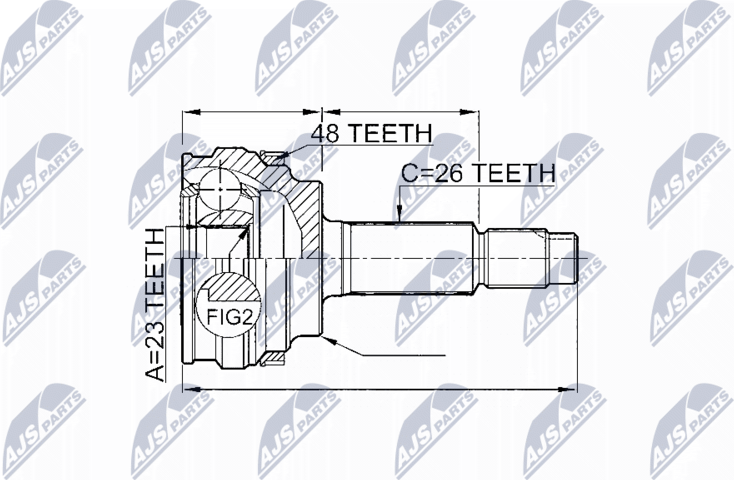Шрус внутренний (граната) NTY. Артикул NPZ-TY-004