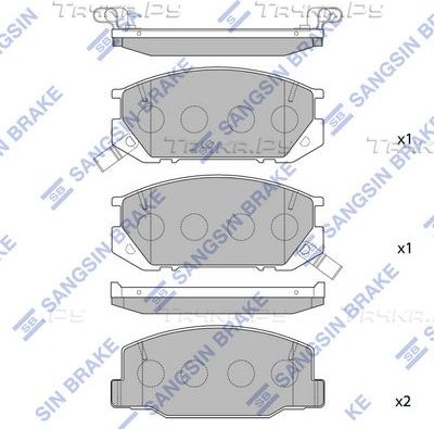Тормозные колодки Sangsin Hi-Q передние для Lotus Esprit IV 1989-1996. Артикул SP1219