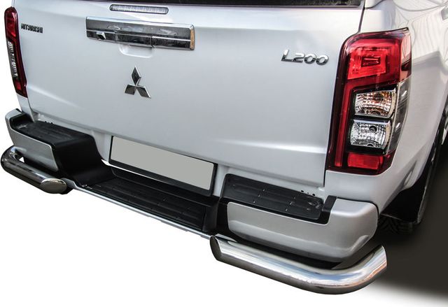 Защита Slitkoff заднего бампера d76 уголки с бампером для Mitsubishi L200 V рестайлинг 2018-2026. Артикул ML18-014