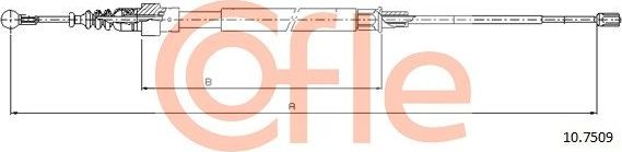 Трос ручника (тросик ручного тормоза) Cofle. Артикул 10.7509