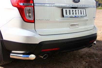 Защита заднего бампера RusStal для Ford Explorer V 2011-2016 уголки d76. Артикул FEZ-001316