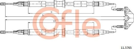 Трос ручника (тросик ручного тормоза) Cofle. Артикул 92.11.5765