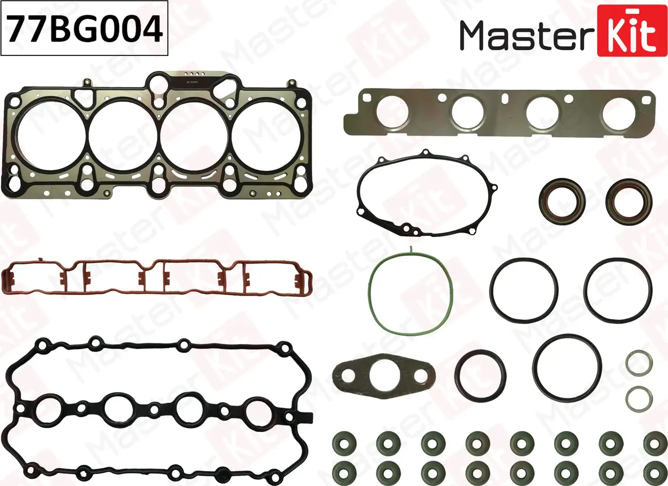 77BG004 Верхний комплект прокладок ГБЦ Audi A3 A4 A6 Passat Golf VI  (BHZ CDLA BWE BWT) 2.0 TFSI 04- (Master KIT). Артикул 77bg004