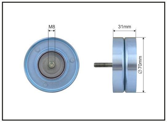 Направляющий (ведущий) ролик приводного поликлинового ремня Caffaro для Saab 9-3 II 2008-2015. Артикул 500151