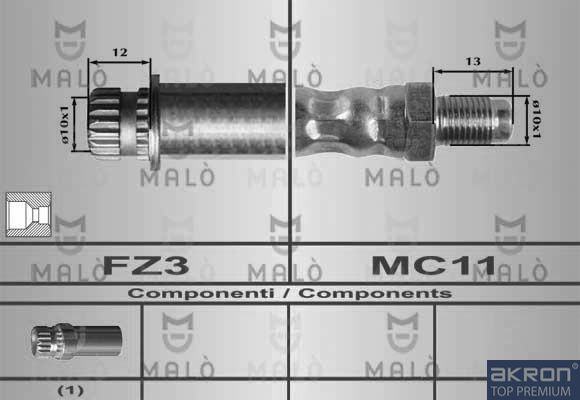 Тормозной шланг Malò. Артикул 80563