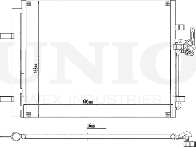 Радиатор кондиционера (Unio). Артикул RAD-30022