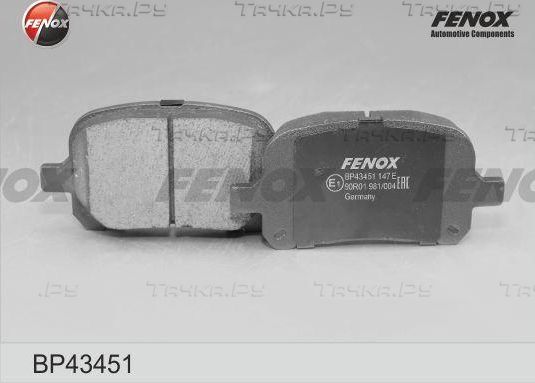 Тормозные колодки Fenox передние для Lexus ES I 1991-1997. Артикул BP43451