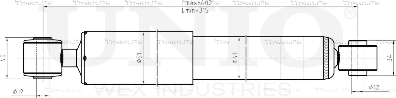Амортизатор подвески (Unio). Артикул SAB-10590
