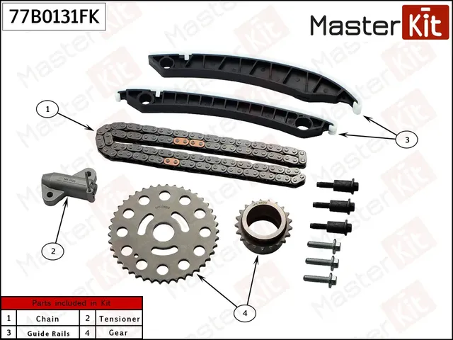 Комплект цепи ГРМ RENAULT M9R (Master KIT). Артикул 77B0131FK