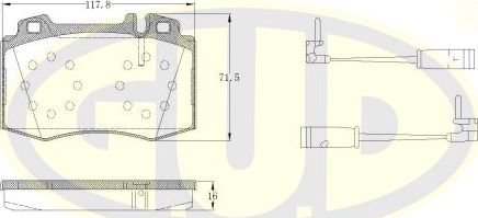 Тормозные колодки G.U.D.. Артикул GBP076902
