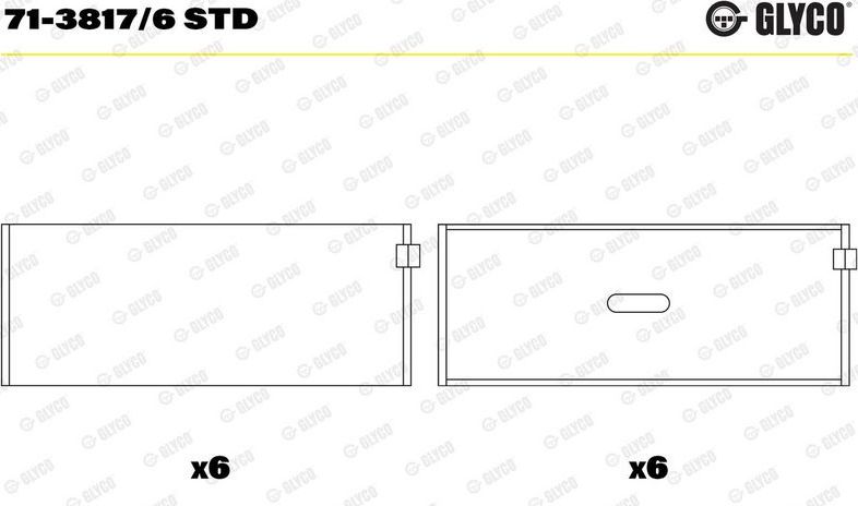 Вкладыши шатунные Glyco для PUCH G-modell W463 1989-1997. Артикул 71-3817/6 STD