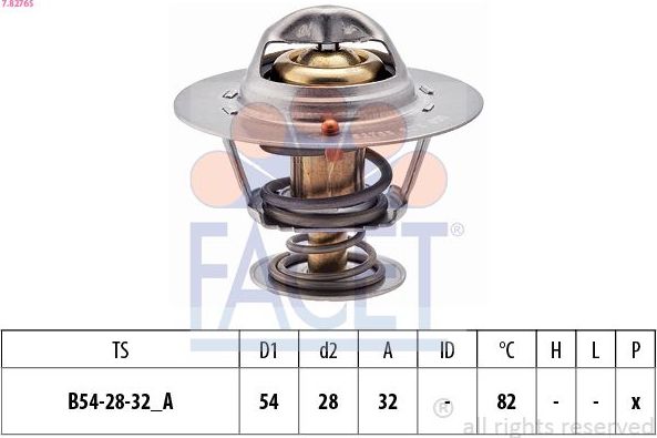 Термостат Facet Made in Italy - OE Equivalent. Артикул 7.8276S