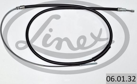 Трос ручника (тросик ручного тормоза) Linex. Артикул 06.01.32
