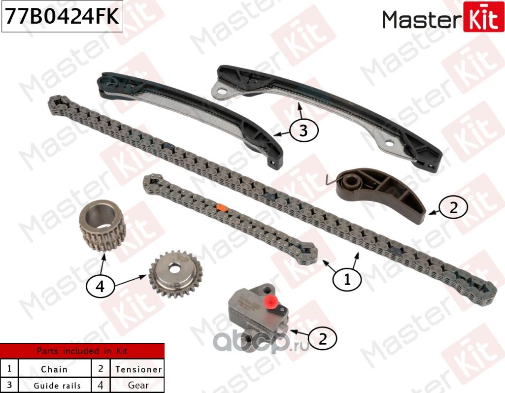77B0424FK Комплект цепи ГРМ NISSAN HR12DDR (Master KIT). Артикул 77B0424FK