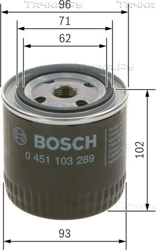 Масляный фильтр Bosch для SEAT Arosa I 1997-2003. Артикул 0 451 103 289