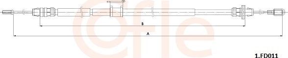 Трос ручника (тросик ручного тормоза) Cofle. Артикул 92.1.FD011