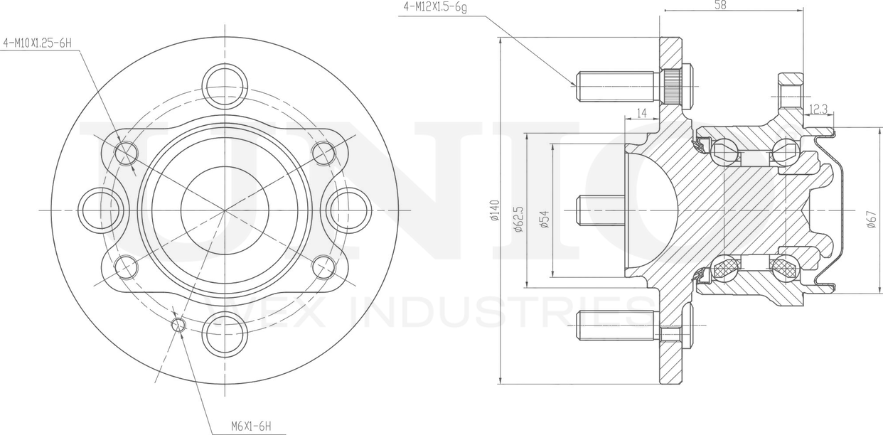 Ступица колеса с интегрированным подшипником (Unio). Артикул HUB-20203