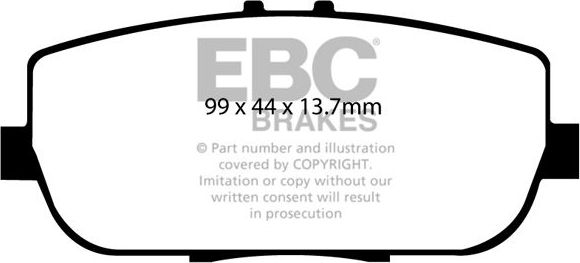 Тормозные колодки EBC Brakes задние для Fiat 124 Spider I 2016-2026. Артикул DP21775