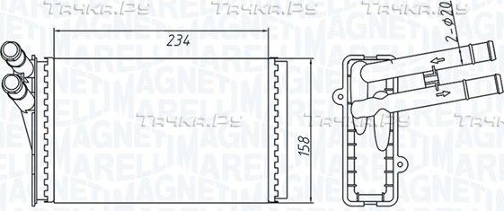 Радиатор отопителя (печки) Magneti Marelli для Audi A4 I (B5) 1994-2001. Артикул 350218409000