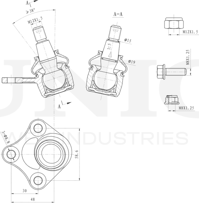 Опора шаровая (Unio). Артикул SSP-20041