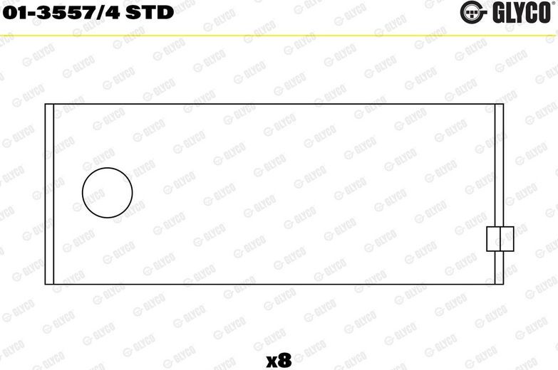 Вкладыши шатунные Glyco для Ford Orion II 1985-1990. Артикул 01-3557/4 STD