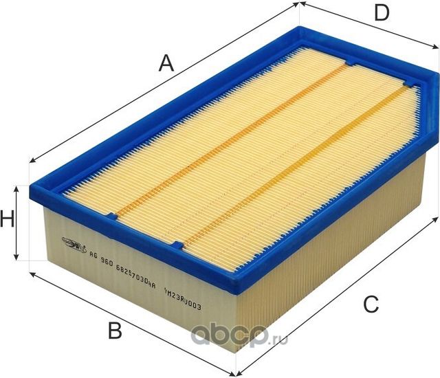 Фильтр воздушный JEEP Wrangler IV (JL) (Goodwill). Артикул AG 960