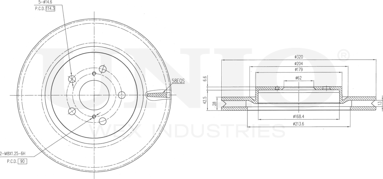 Диск тормозной (Unio). Артикул BRD-20539