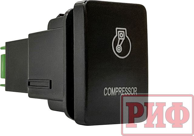Кнопка РИФ включения/выключения COMPRESSOR 32x22 с белой подсветкой для Toyota Tundra II 2008-2026. Артикул RIF22-1-1104404