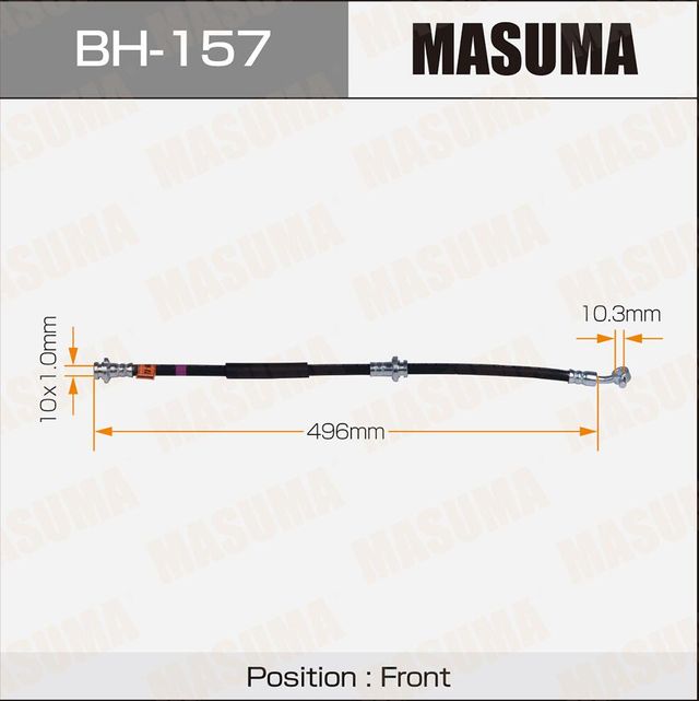 Тормозной шланг Masuma передний левый для Nissan Avenir W11 1997-2005. Артикул BH-157
