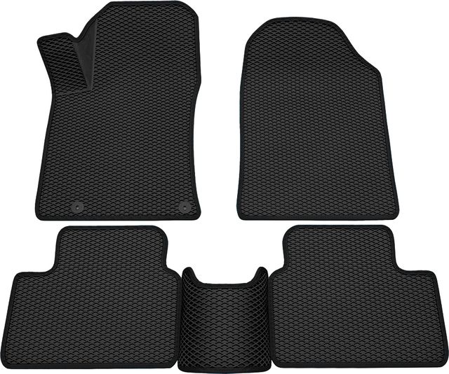 Коврики Rezkon 3D EVA ромб резиновые для салона Kia Ceed III 2018-2026 Черный кант. Артикул 9221005301