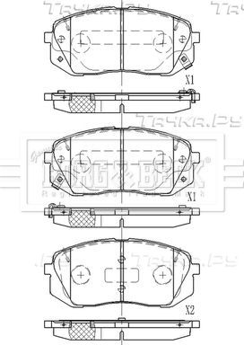 Тормозные колодки Borg & Beck передние для Kia Ceed III 2018-2026. Артикул BBP2618